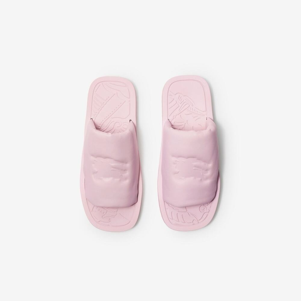 Burberry Lambskin Slides Women's Size 38 Pink